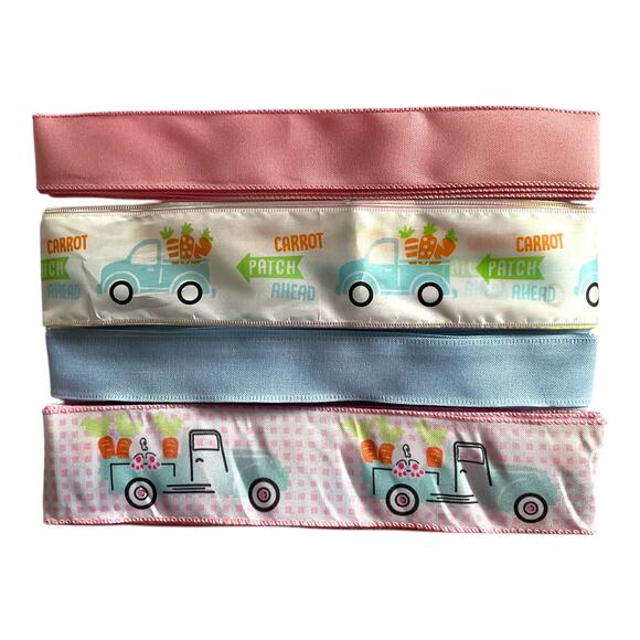 DIY Easter Truck Wreath Making Kit, Spring Sign & Pink Gingham Ribbon Bundle Set - Picture 3 of 5